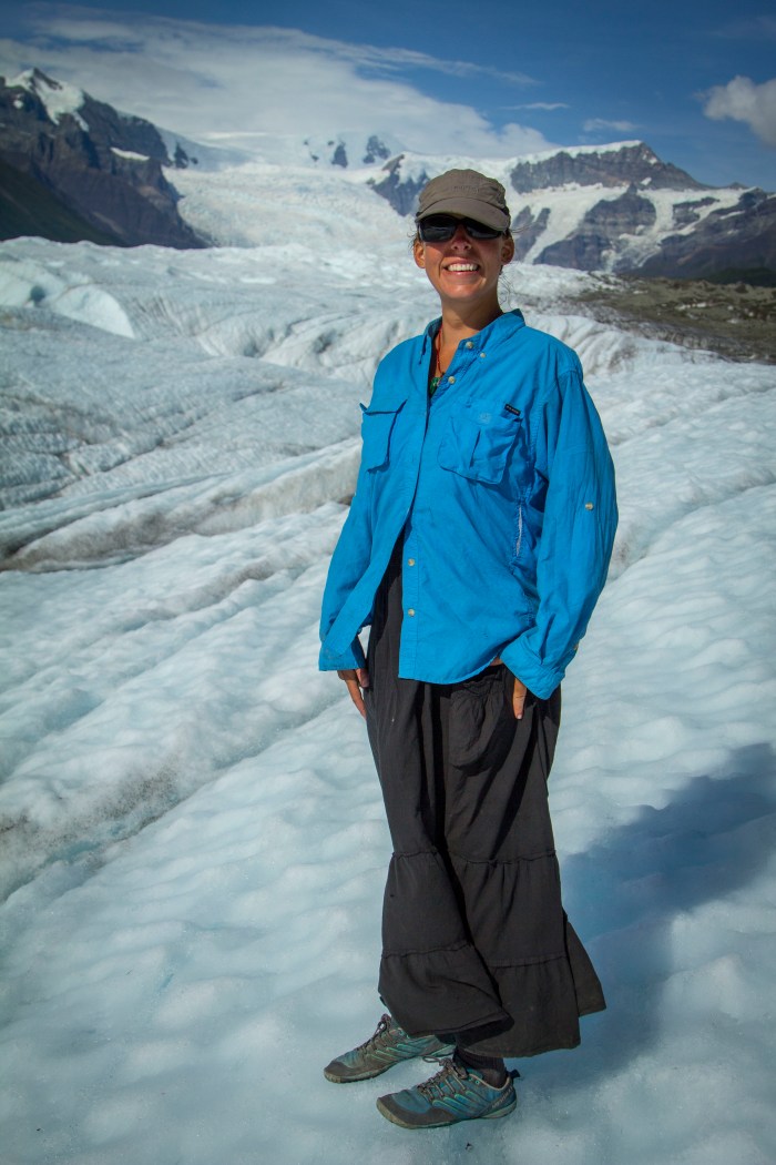 Angela on the Root Glacier